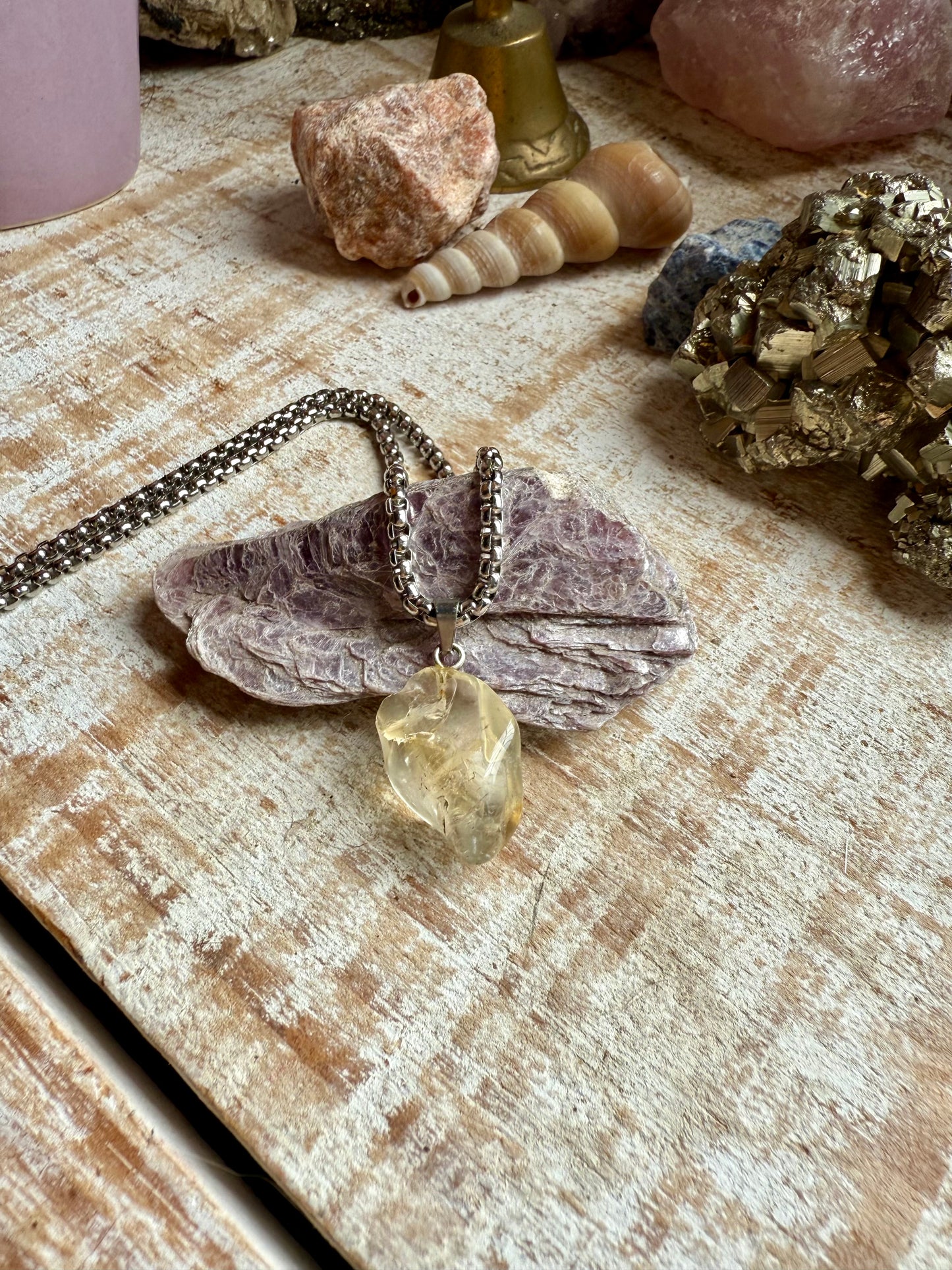 Collar de Citrino con cadena gruesa