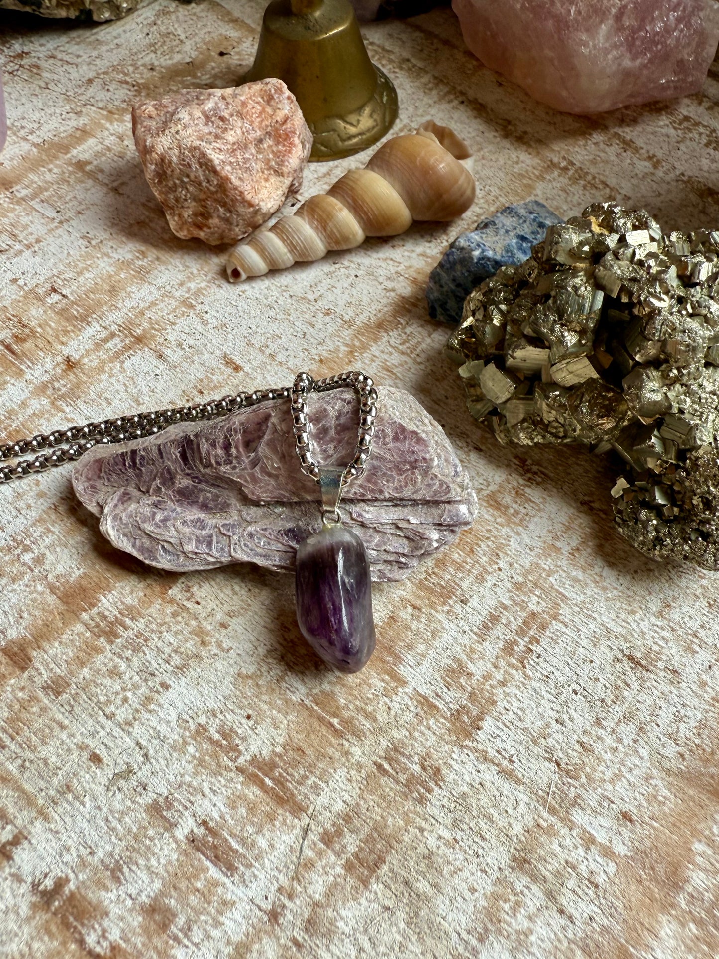 Collar de Amatista con cadena Gruesa