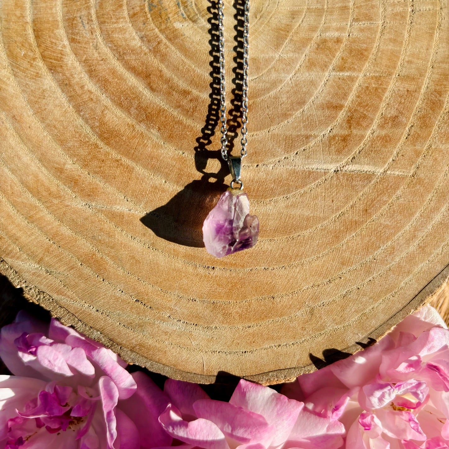 Collar de Amatista con cadena Fina