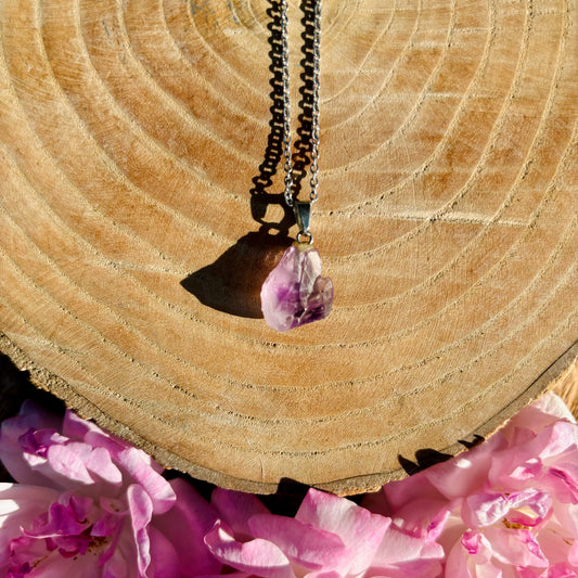 Collar de Amatista con cadena Fina