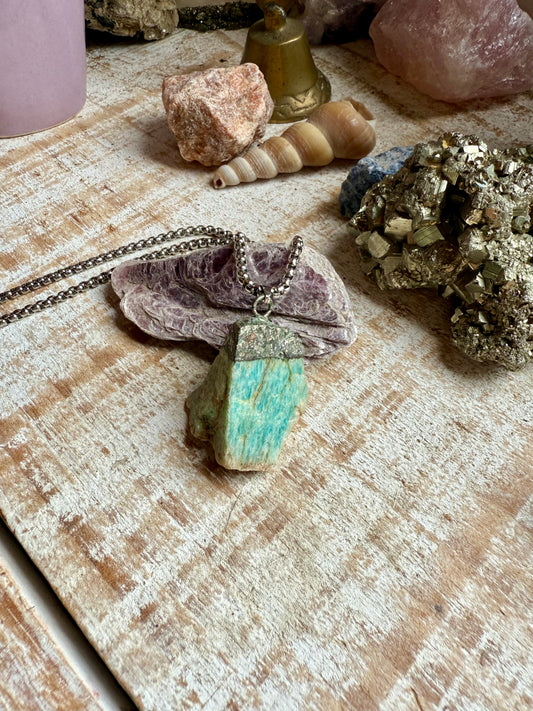 Collar de Amazonita con cadena Gruesa