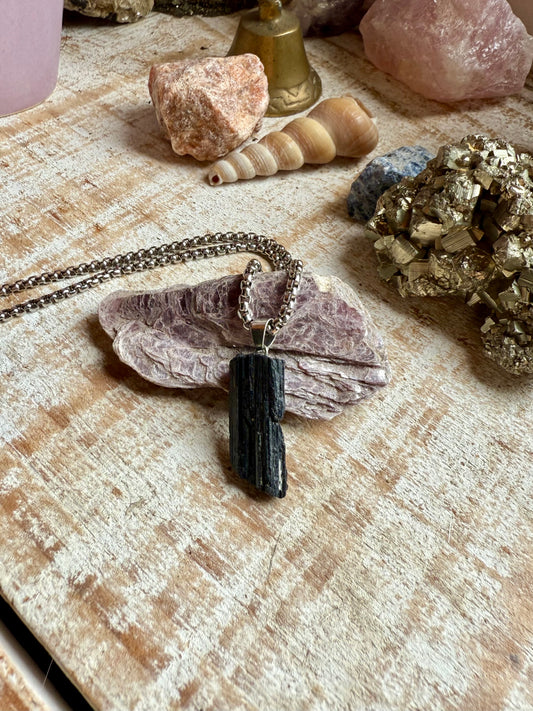 Collar de Turmalina Negra con cadena gruesa