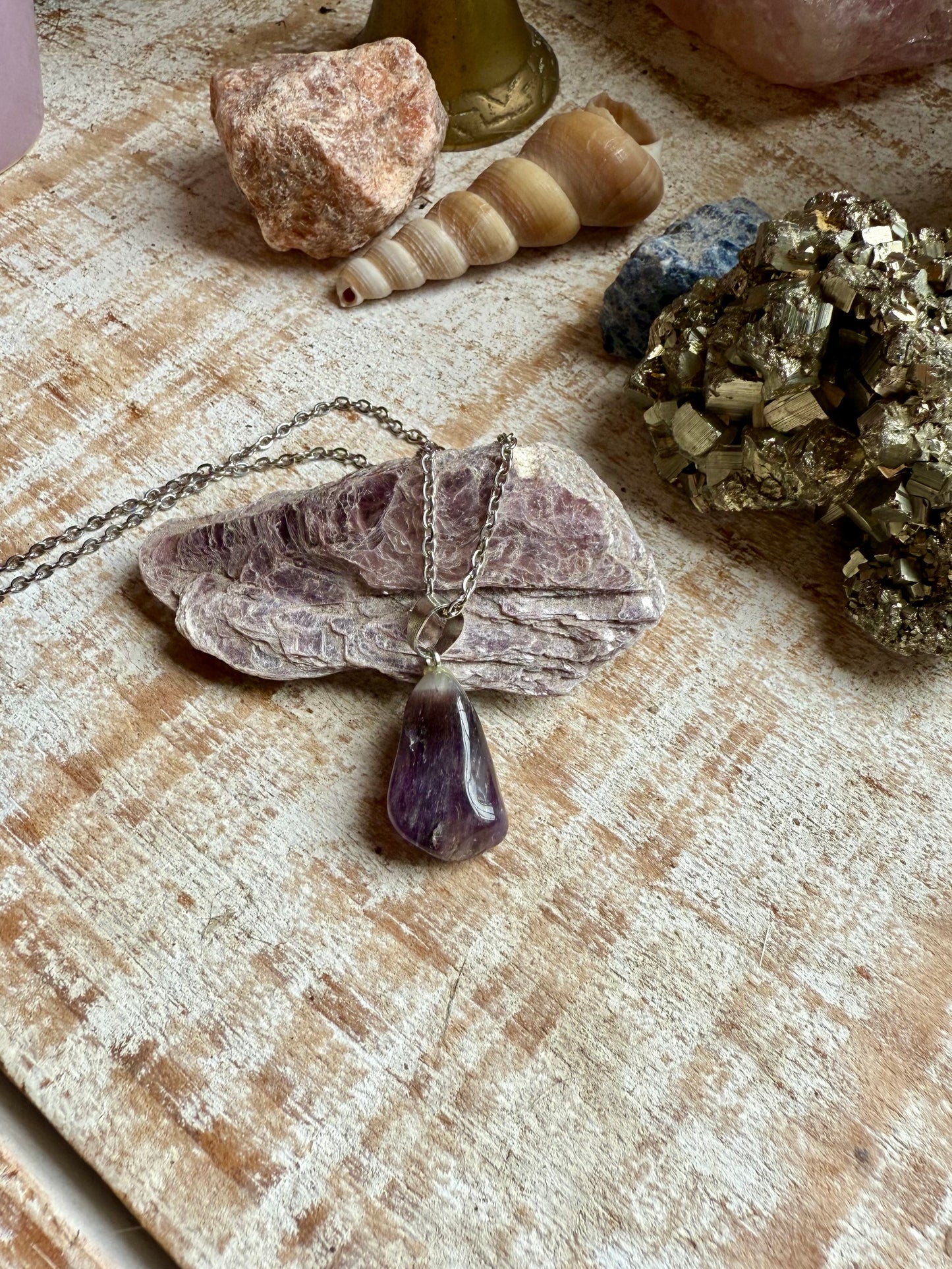 Collar de Amatista con cadena Fina