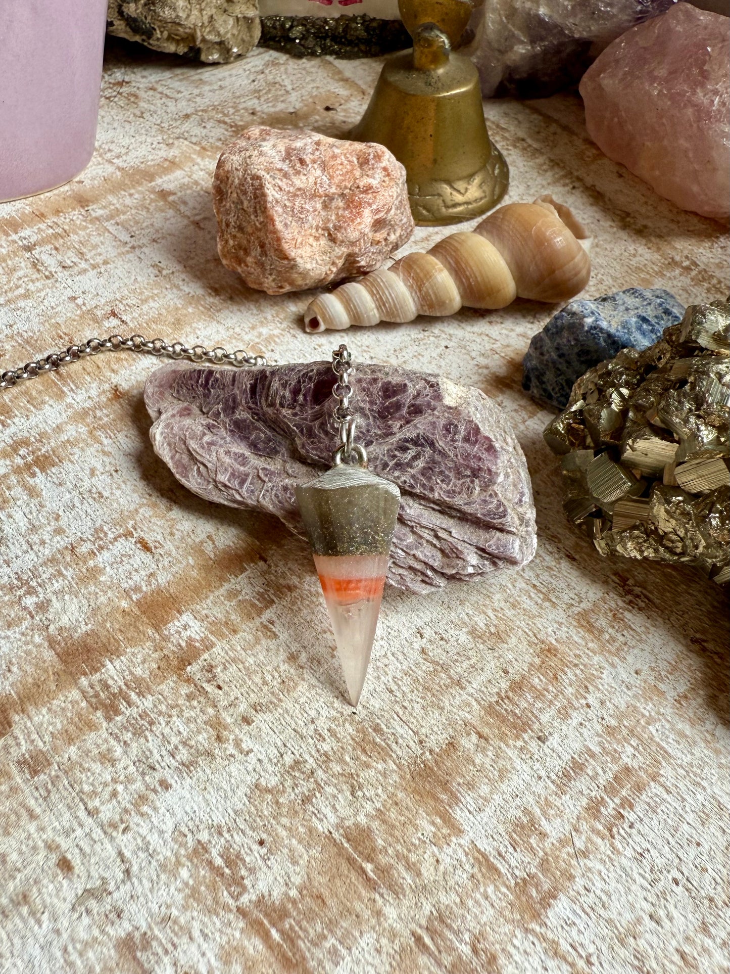 Pendulo de Orgonita con Mica Moscovita