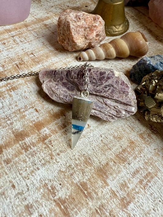 Pendulo de Orgonita con Turmalina